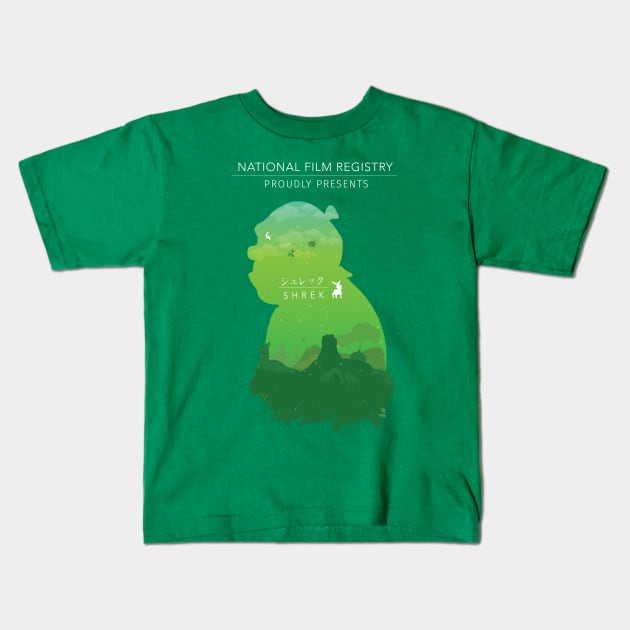 Shrek National Film Registry Kids T-Shirt by SwensonaDesigns